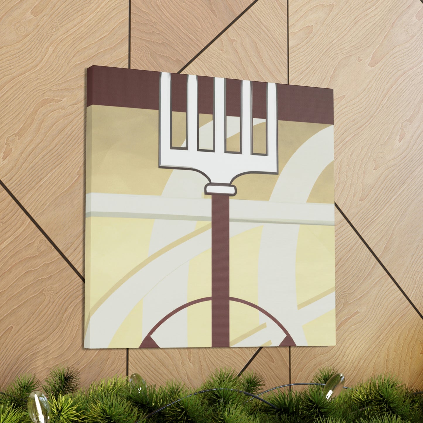 "Flamboyant Deco Pitchfork" - Canvas