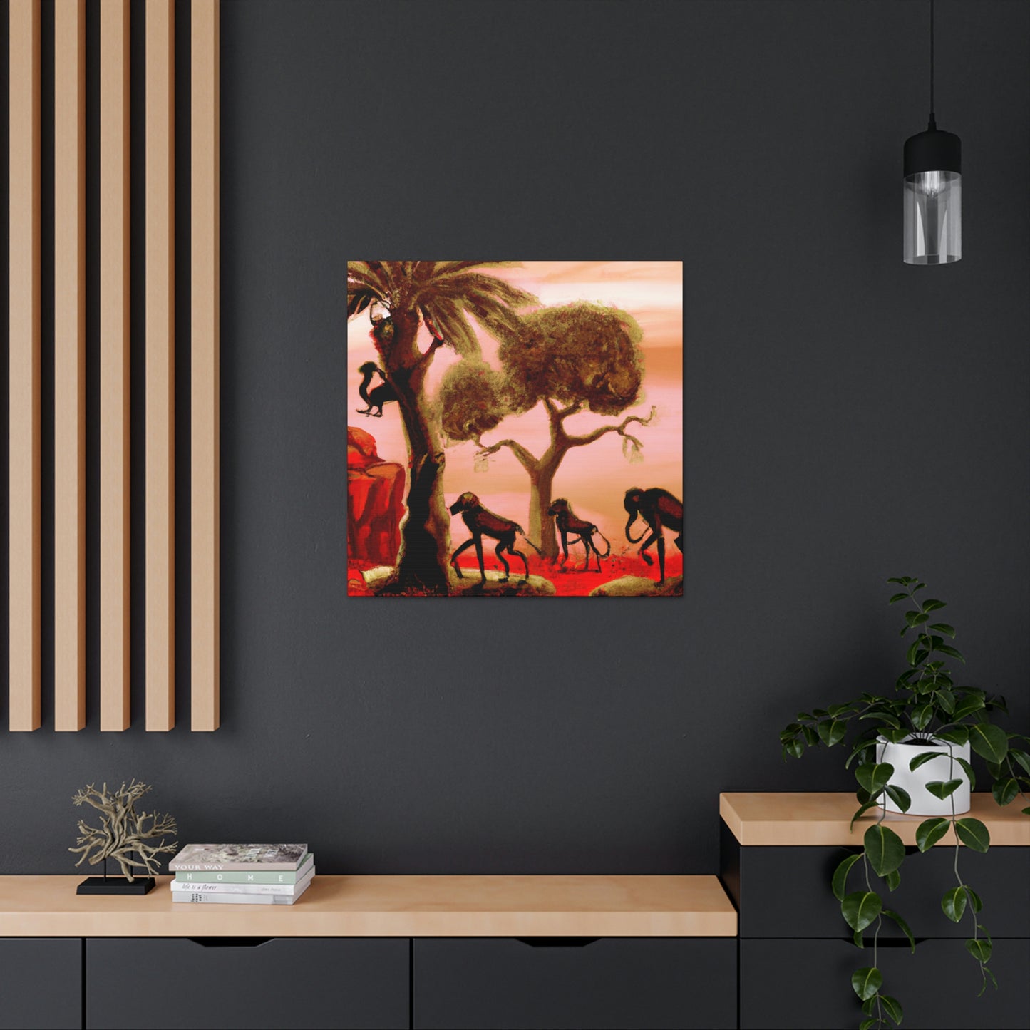 "Baboon Grandeur in Deco" - Canvas