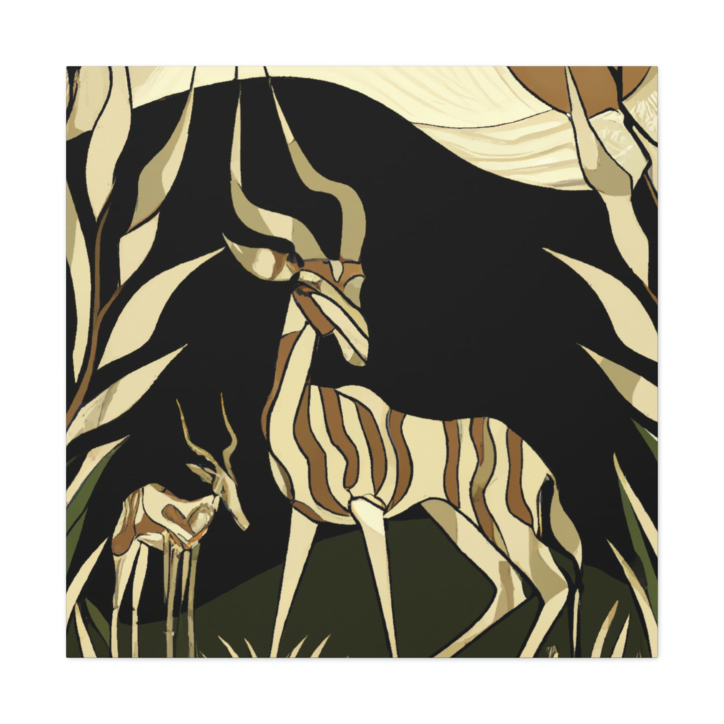 "Gazelle in Art Deco" - Canvas