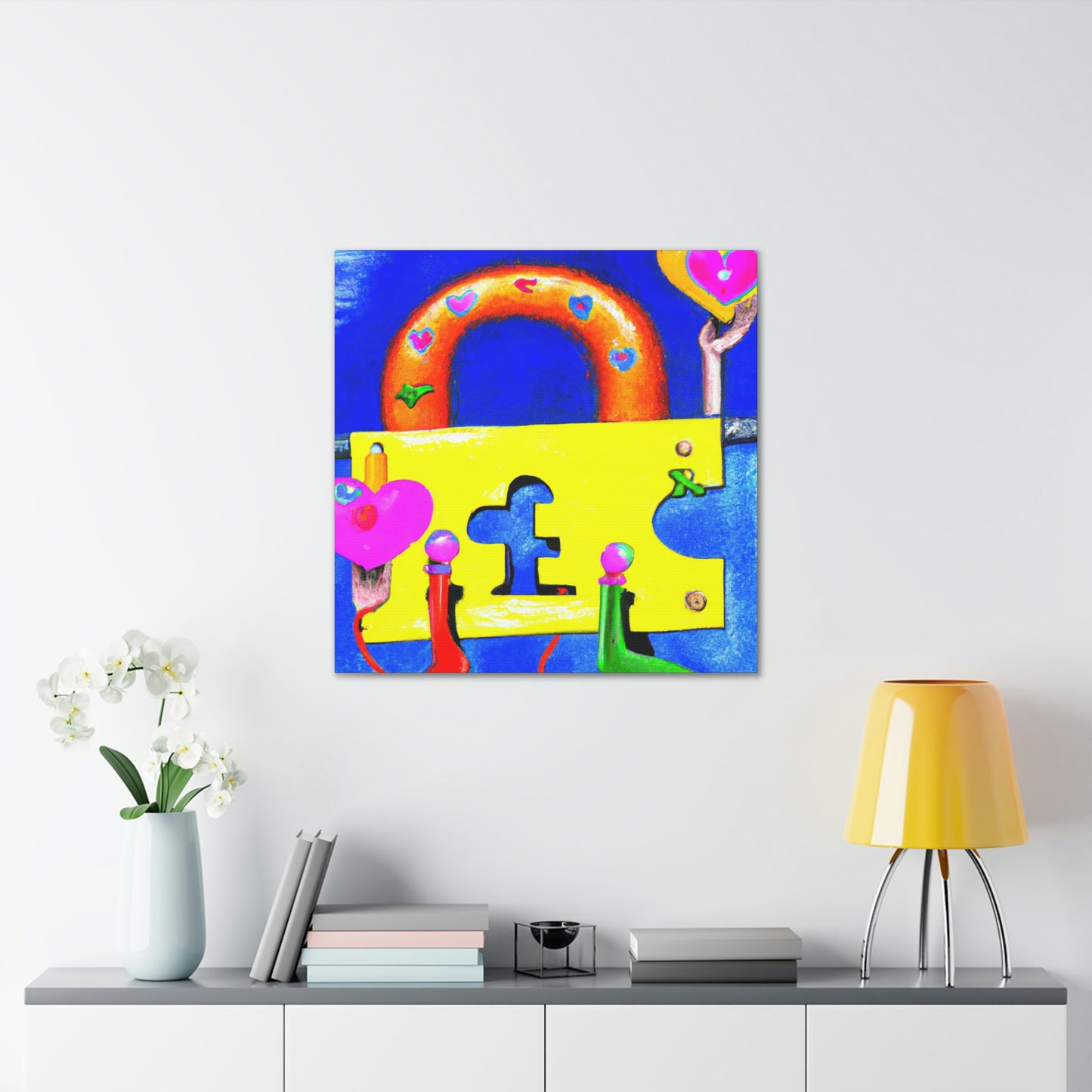 "Love Locked in Surrealism" - Canvas