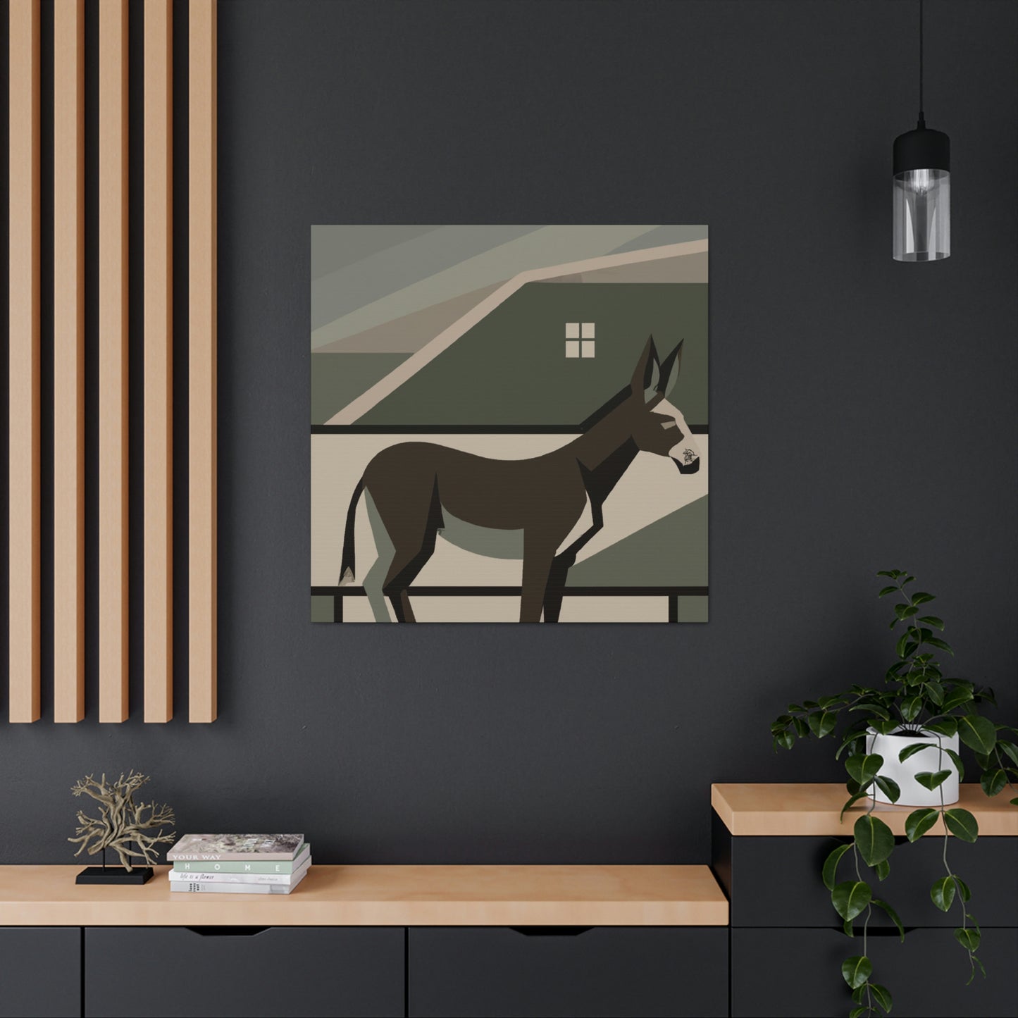 "Mules in Moonlight Deco" - Canvas