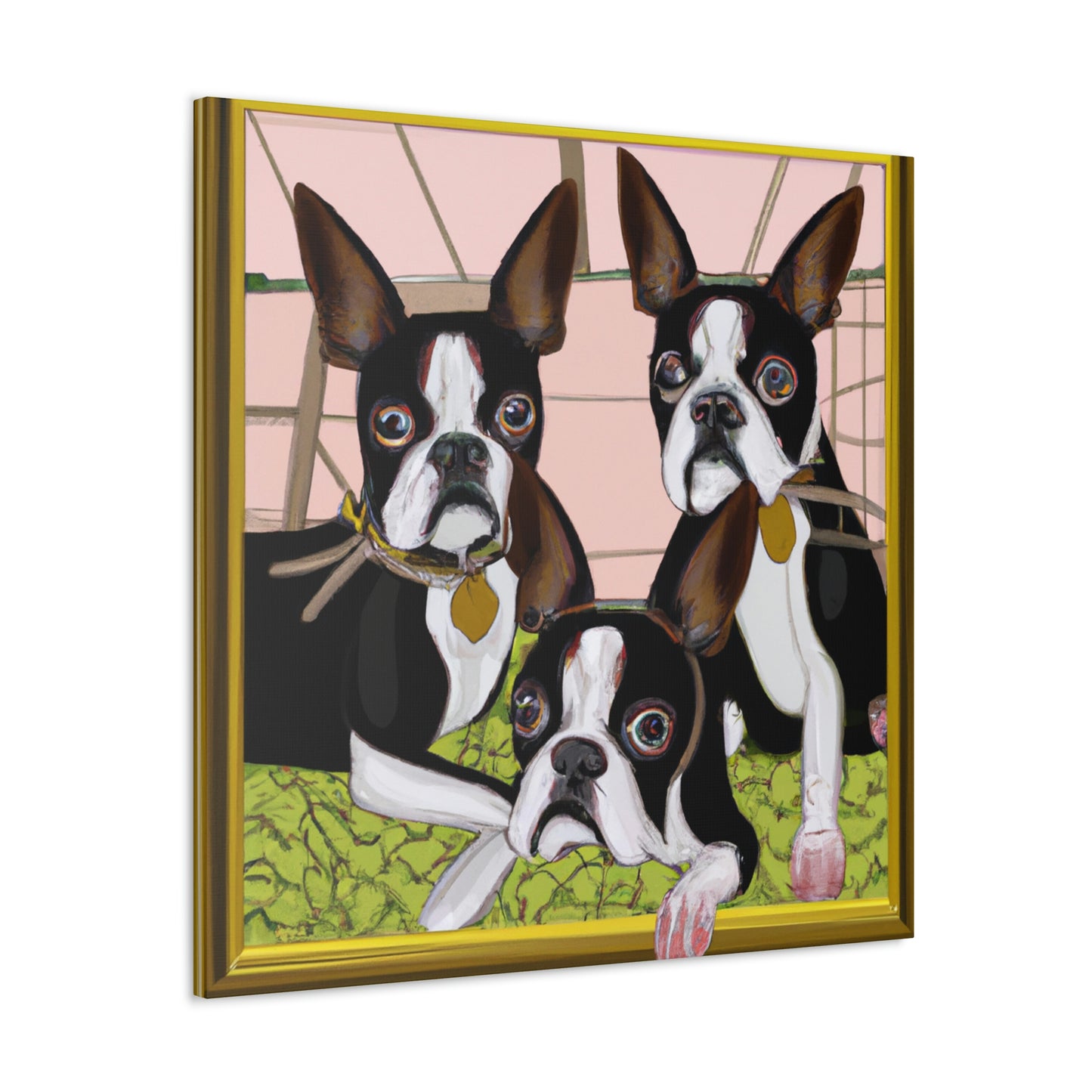 "Boston Terrier Reflection Shine" - Canvas