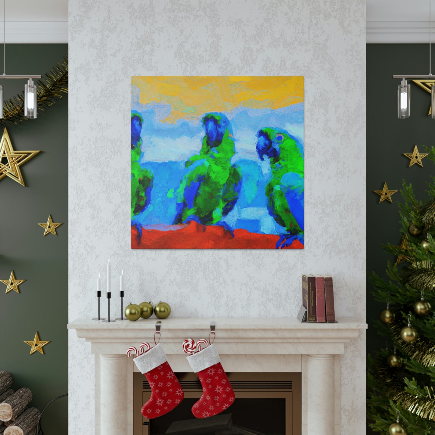 "Parrots Tinged with Passion" - Canvas