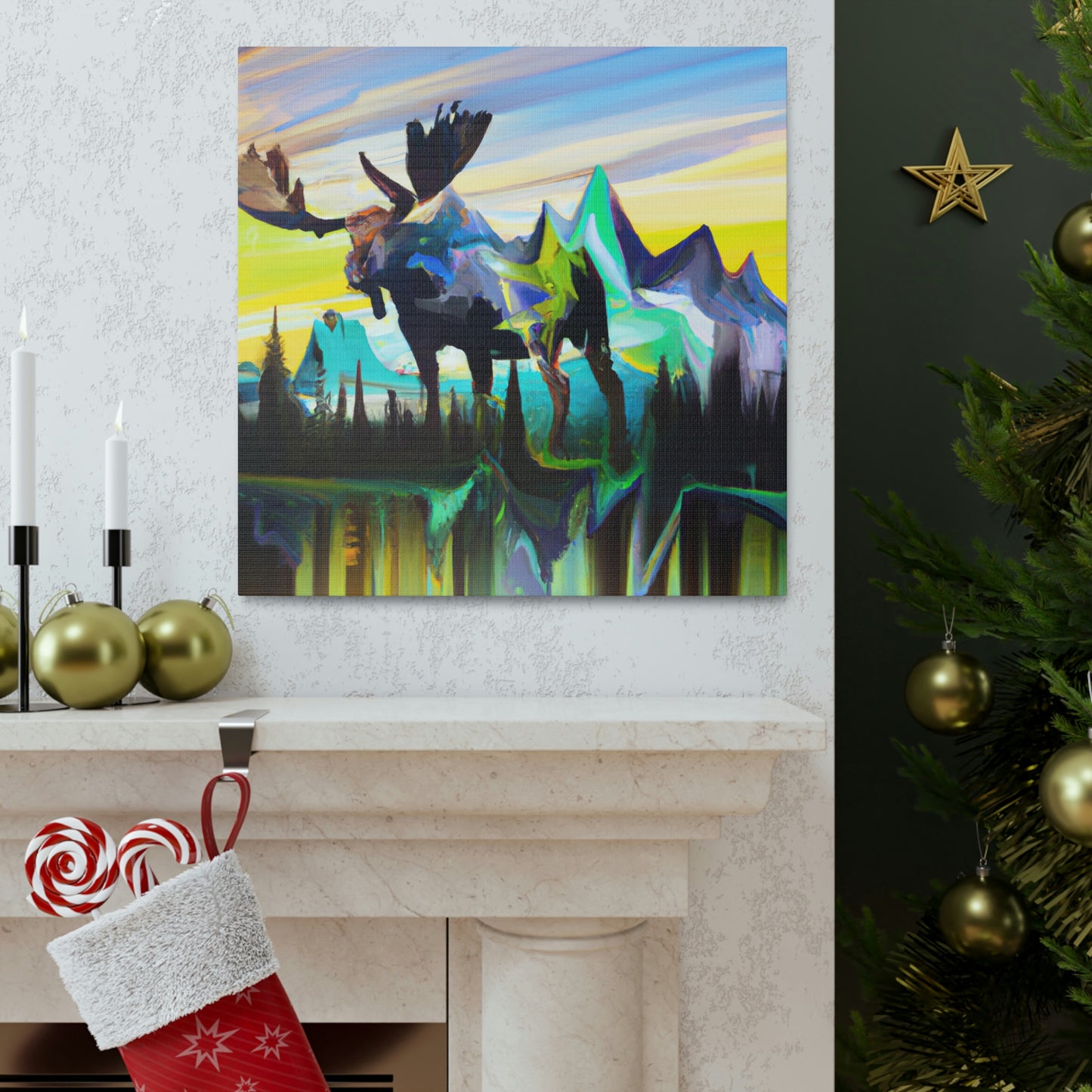 Moose in Art Deco - Canvas