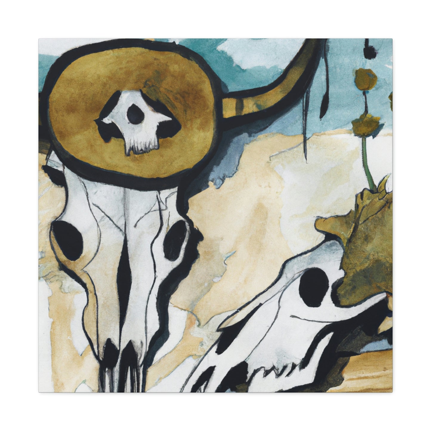 "Cow Skull in Vision" - Canvas