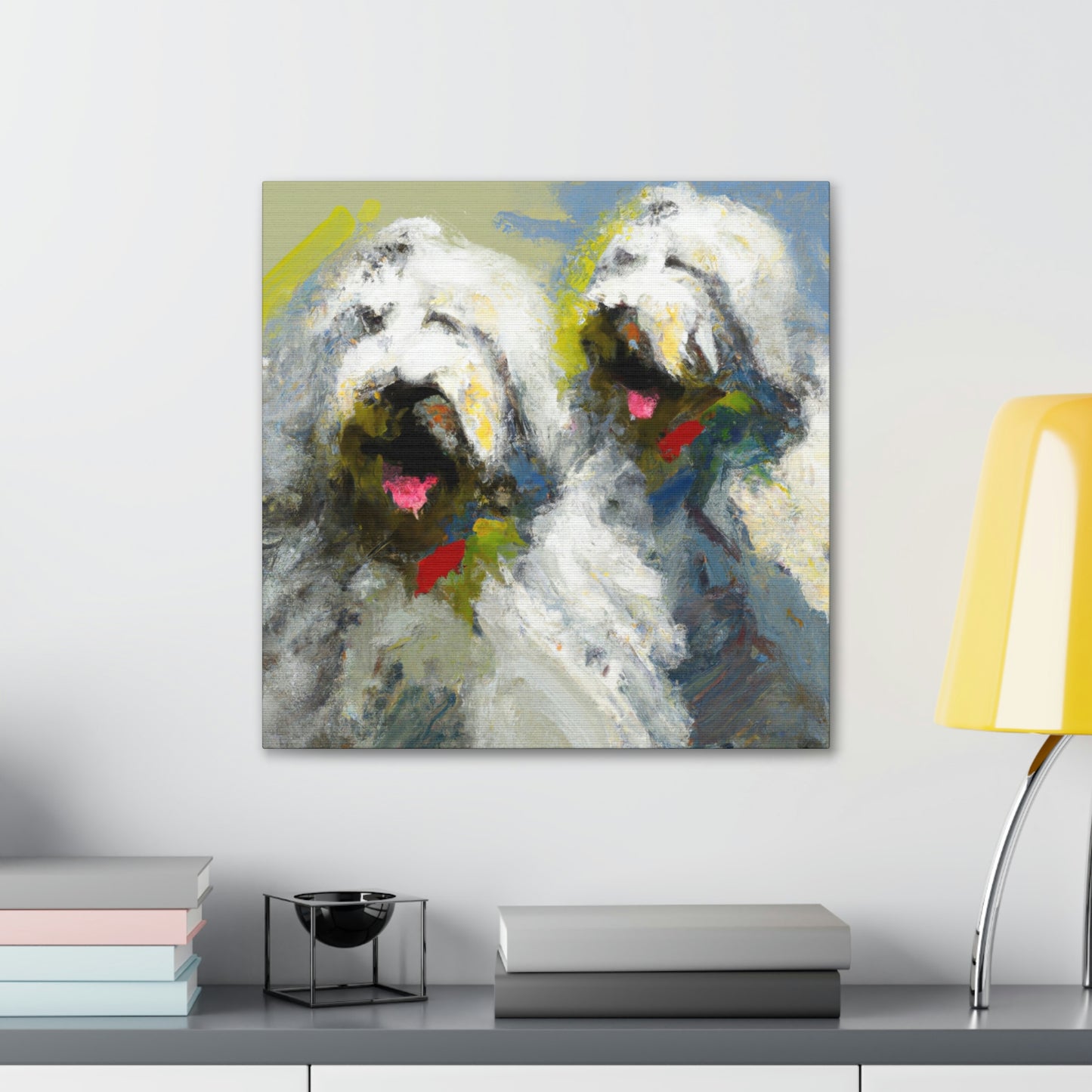 "Old English Sheepdog Dream" - Canvas