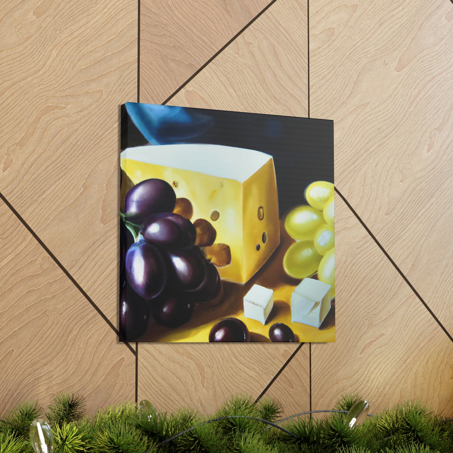 Cheese and Grapes Tapestry - Canvas