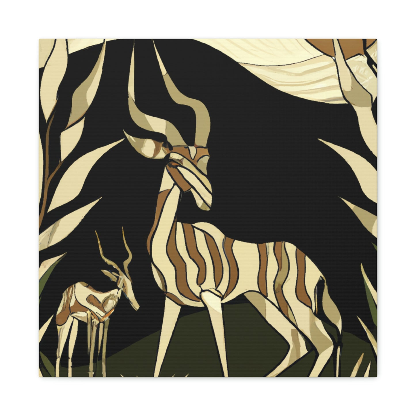 "Gazelle in Art Deco" - Canvas