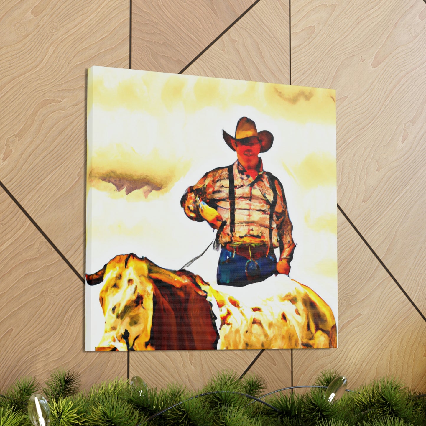 Cowhide's Rustic Charm - Canvas