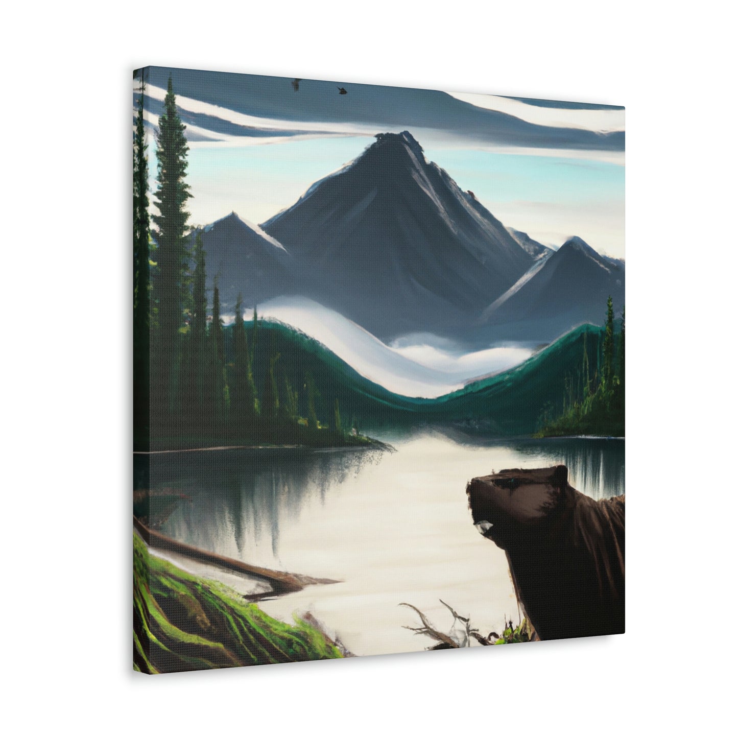 "Beavers in Deco Style" - Canvas