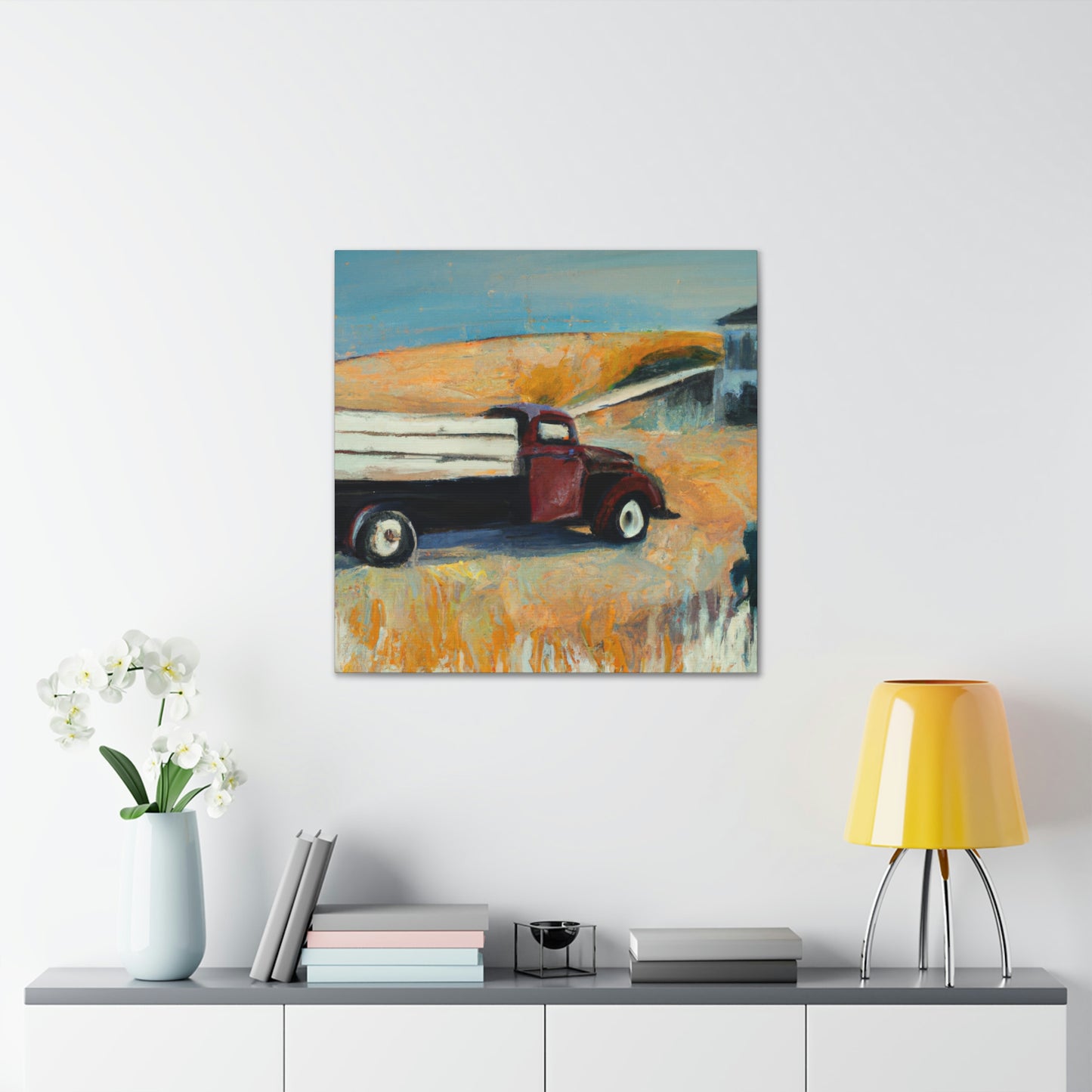 Old Pickup Truck Sunset - Canvas