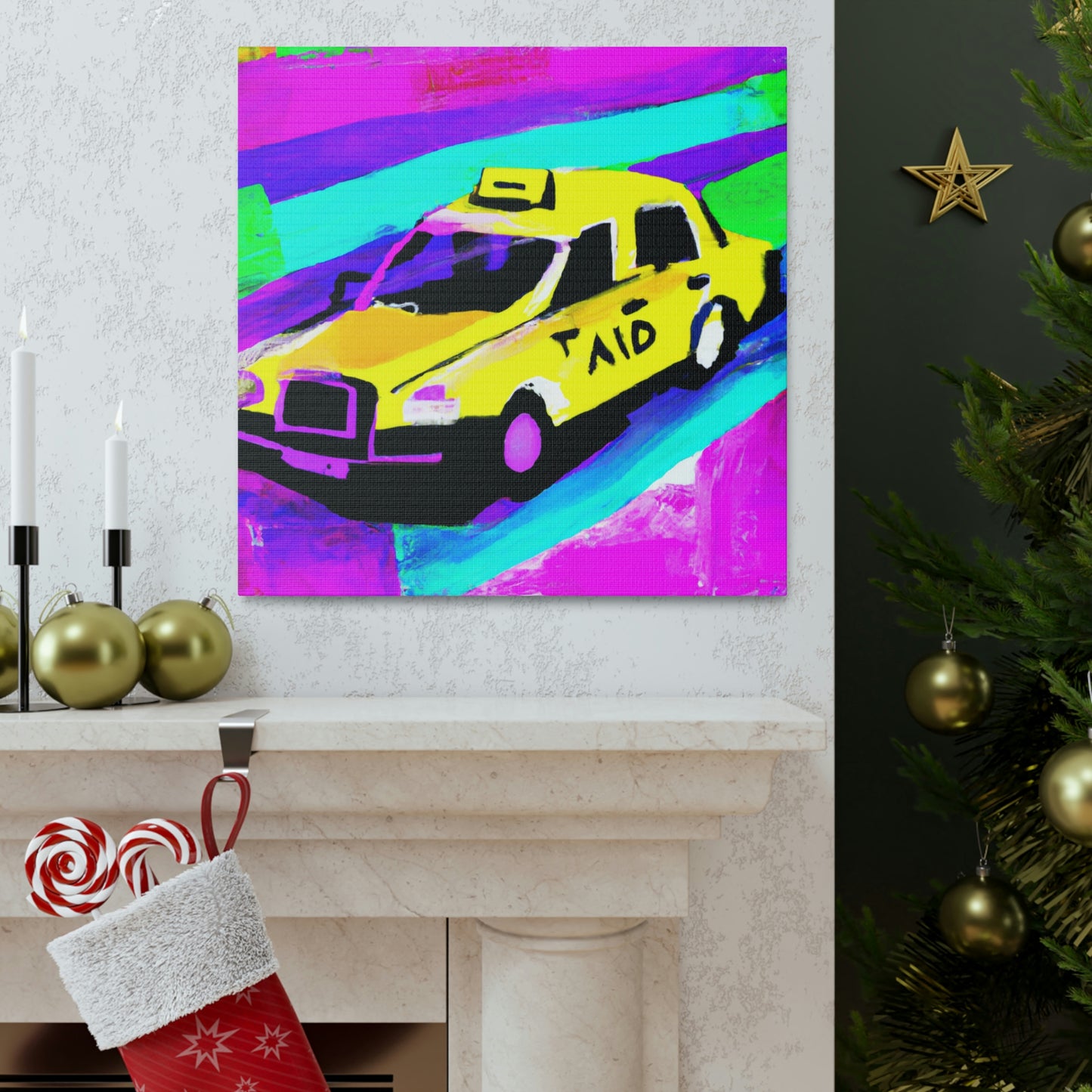 "Ride in Yellow Taxi" - Canvas