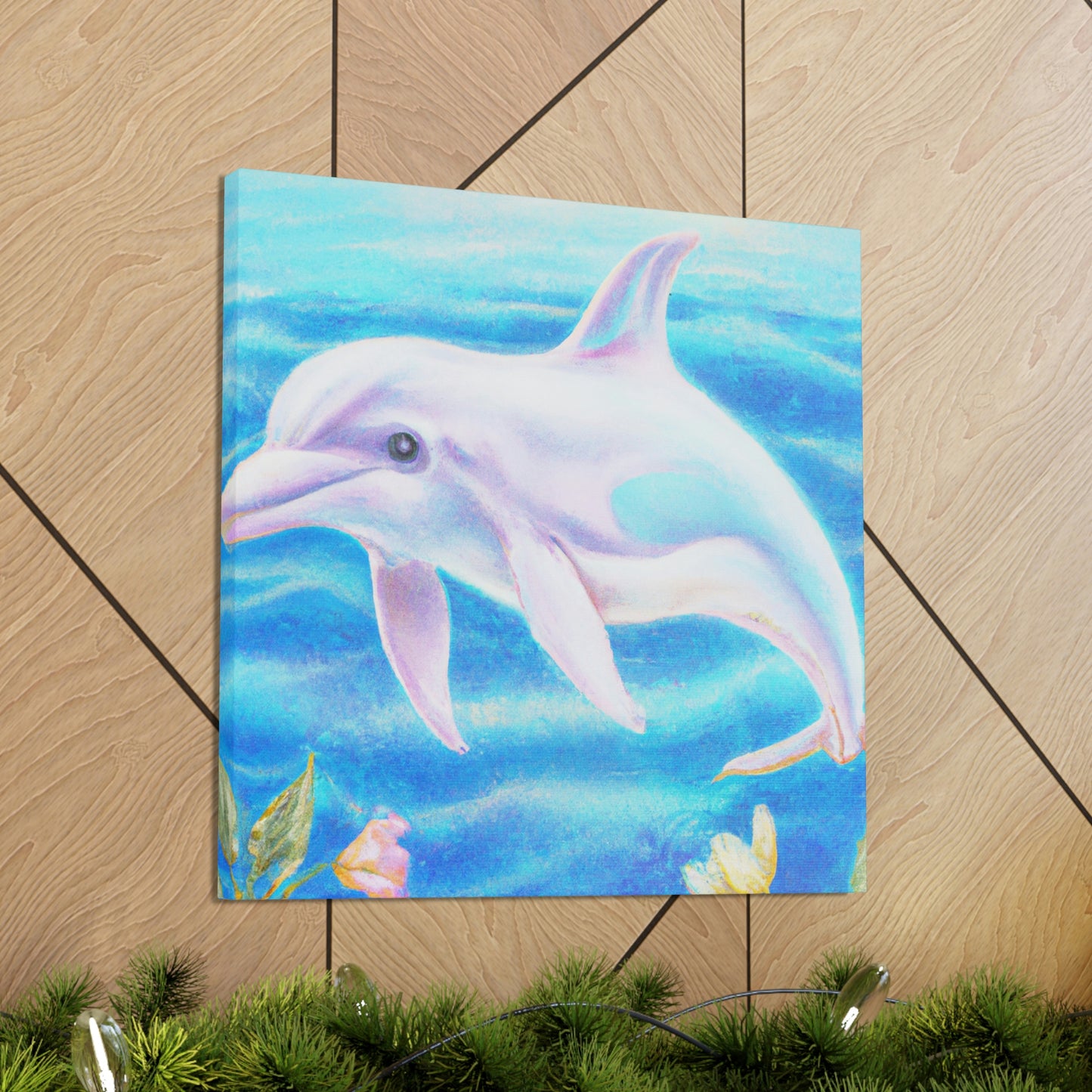 "Dolphins in Aquamarine Seas" - Canvas