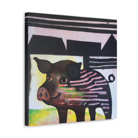 Pig in Pastel Hues - Canvas