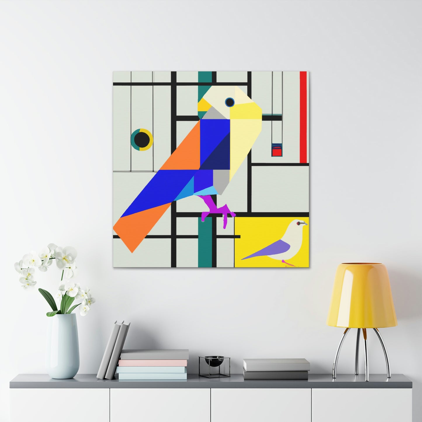 Parakeets in Periwinkle - Canvas