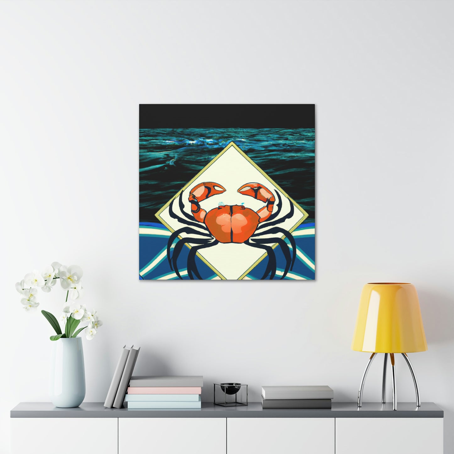 "Crab's Deco Dance" - Canvas