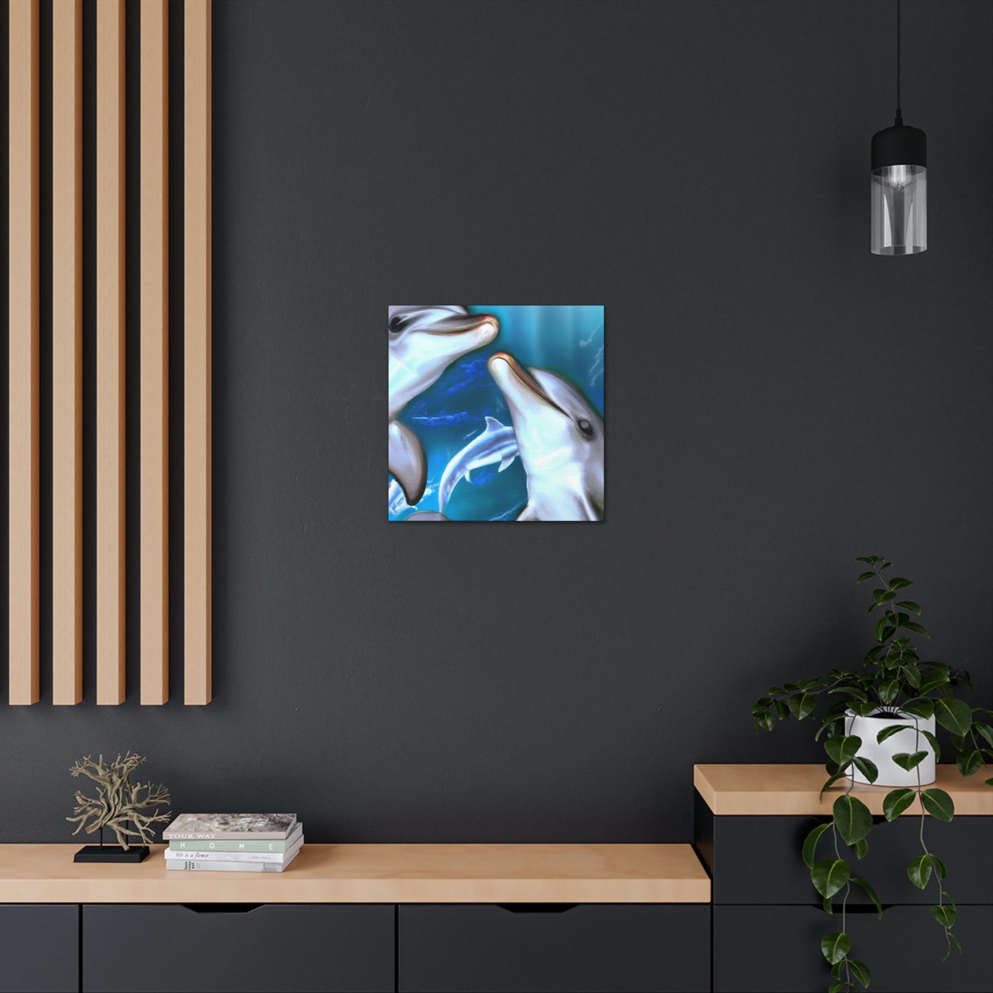 Dolphins on the Shore - Canvas