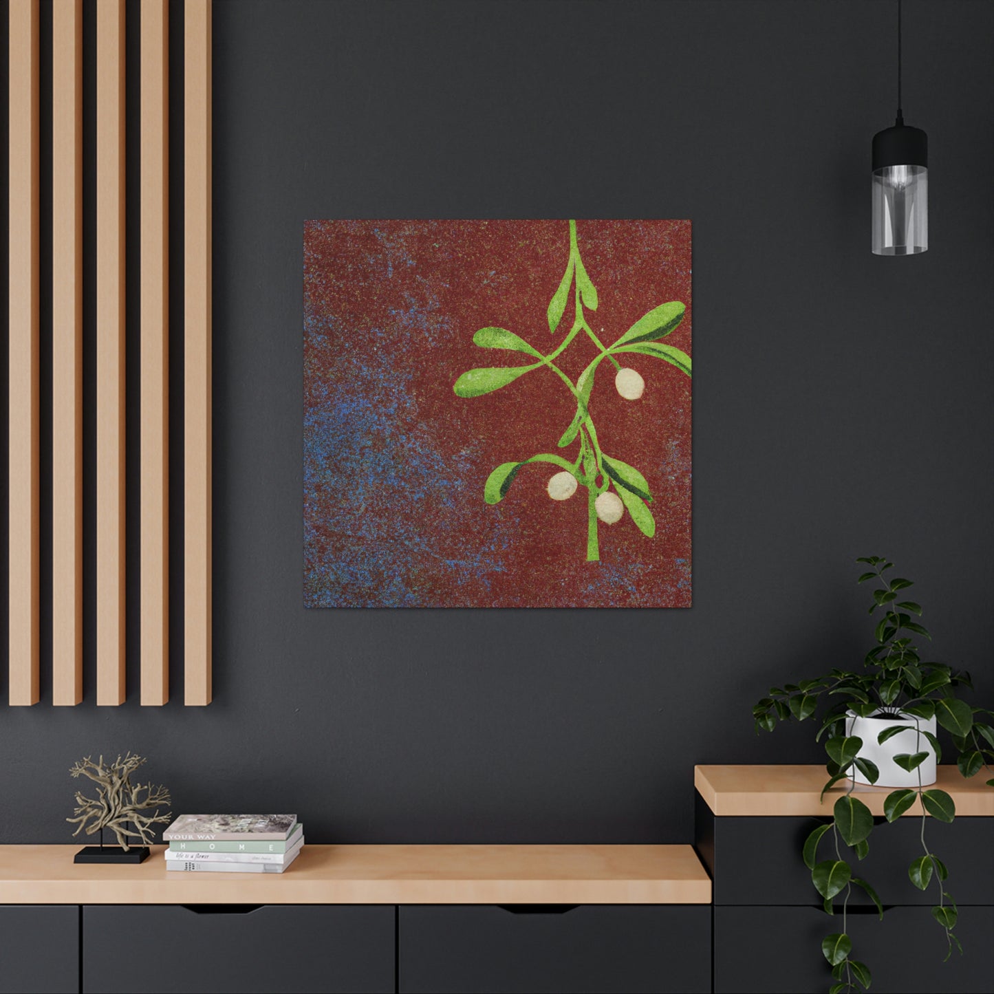 "Mistletoe in Monochrome" - Canvas