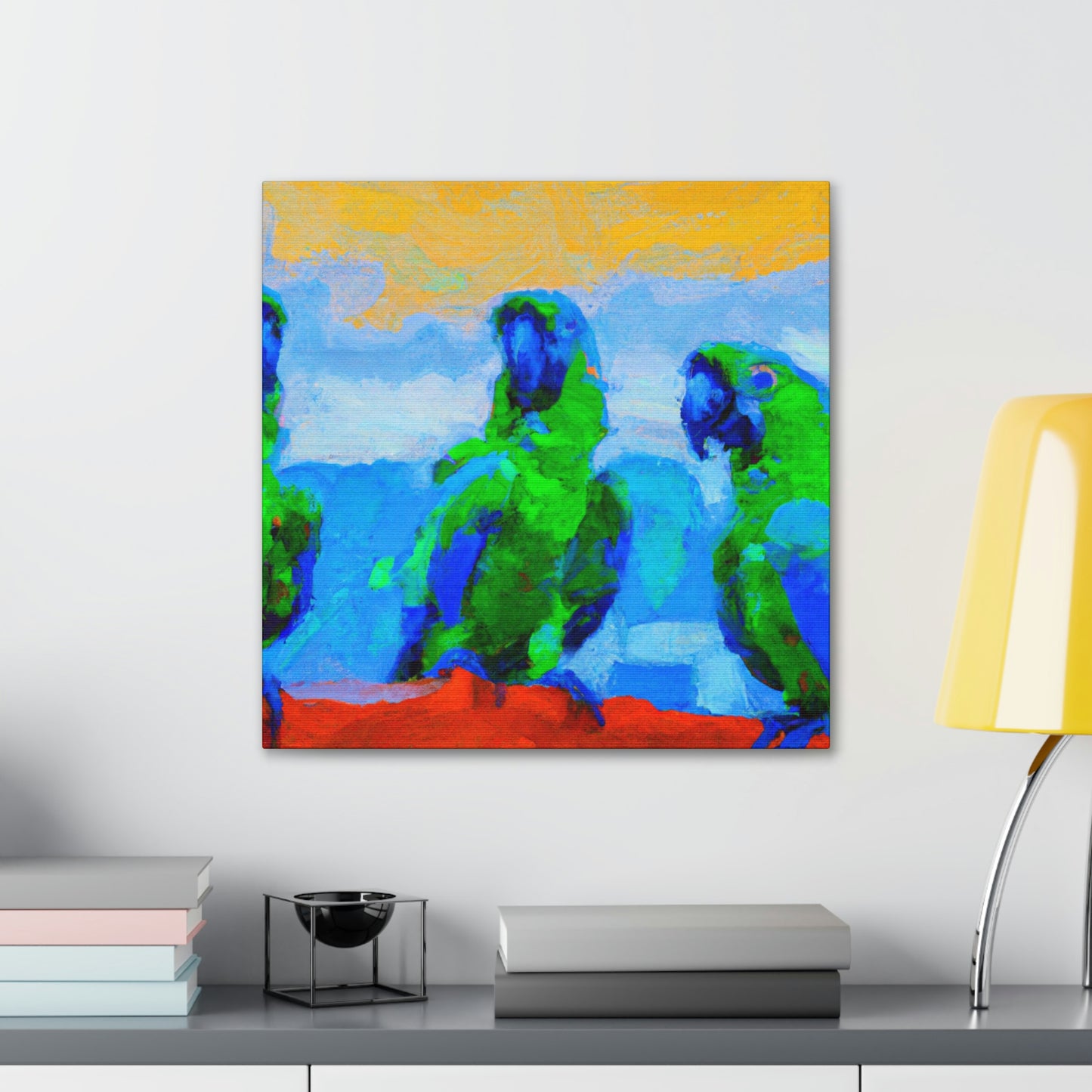 "Parrots Tinged with Passion" - Canvas