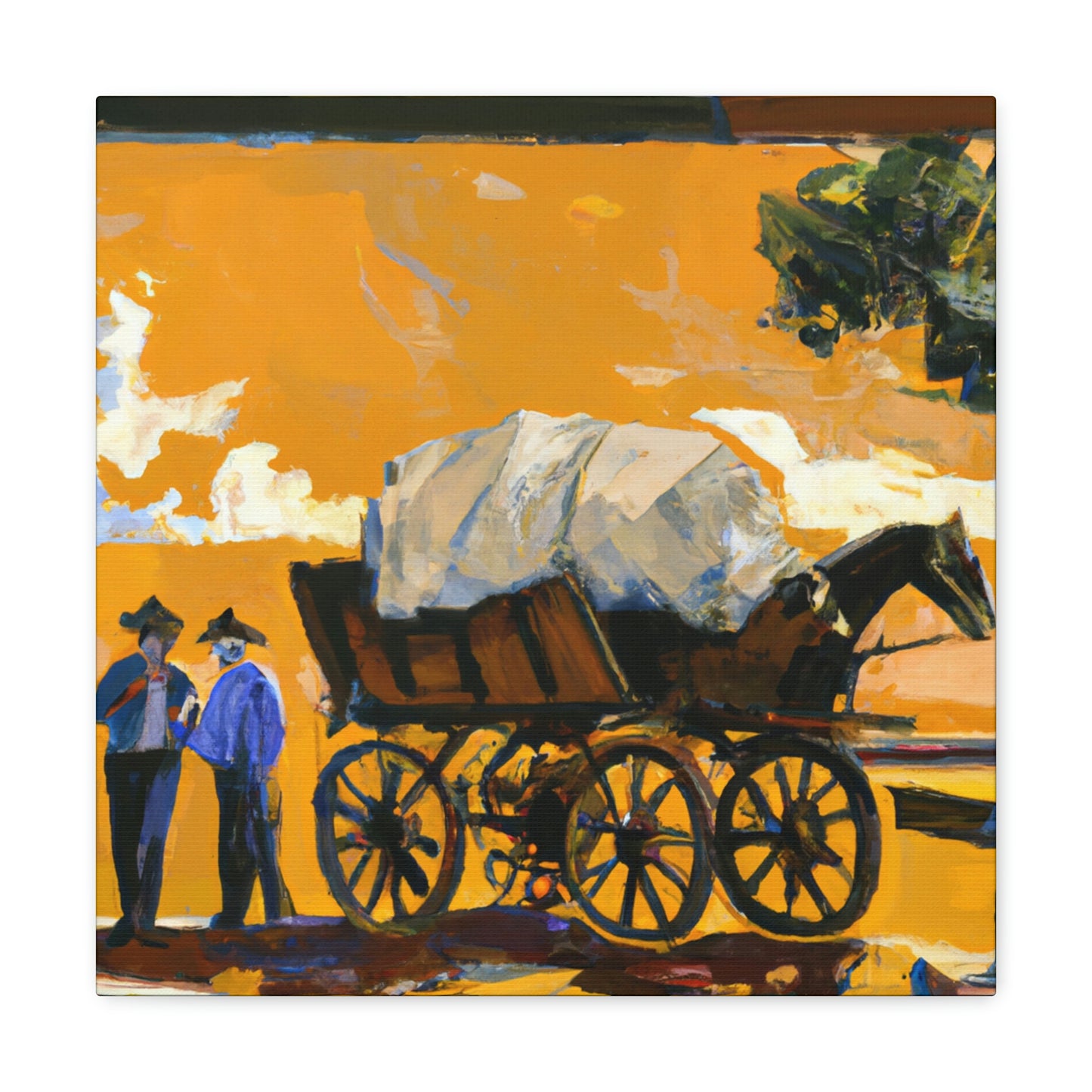 Wagon in Moonlight. - Canvas