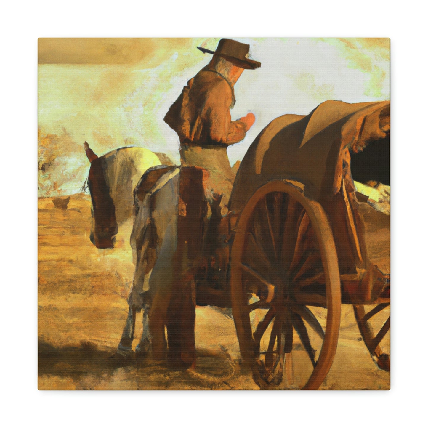 "Wagon Wheels Rolling On" - Canvas