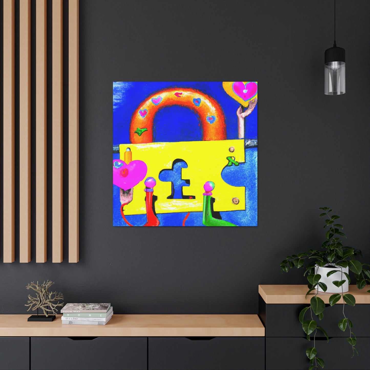 "Love Locked in Surrealism" - Canvas