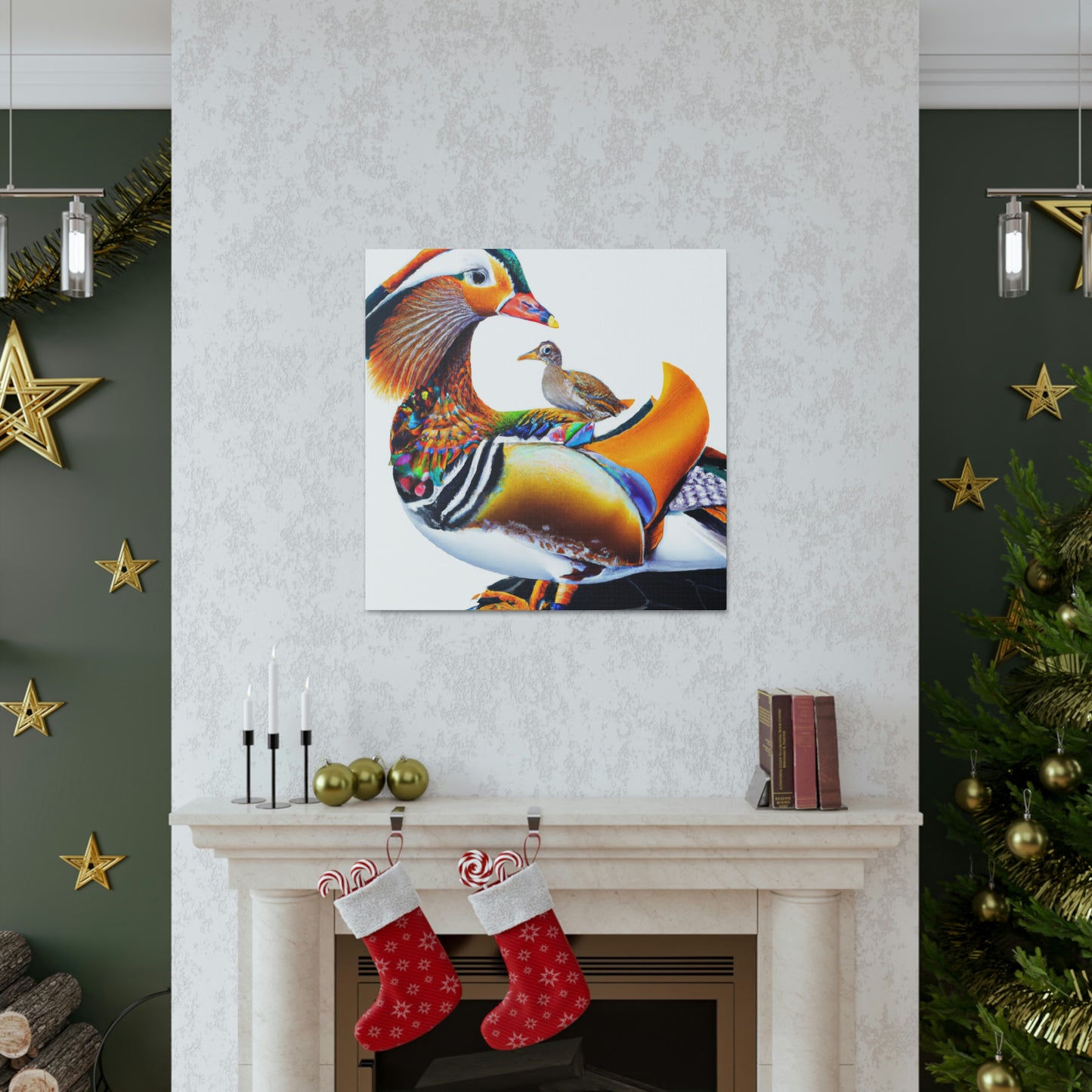 "Mandarin Ducks in Flight" - Canvas