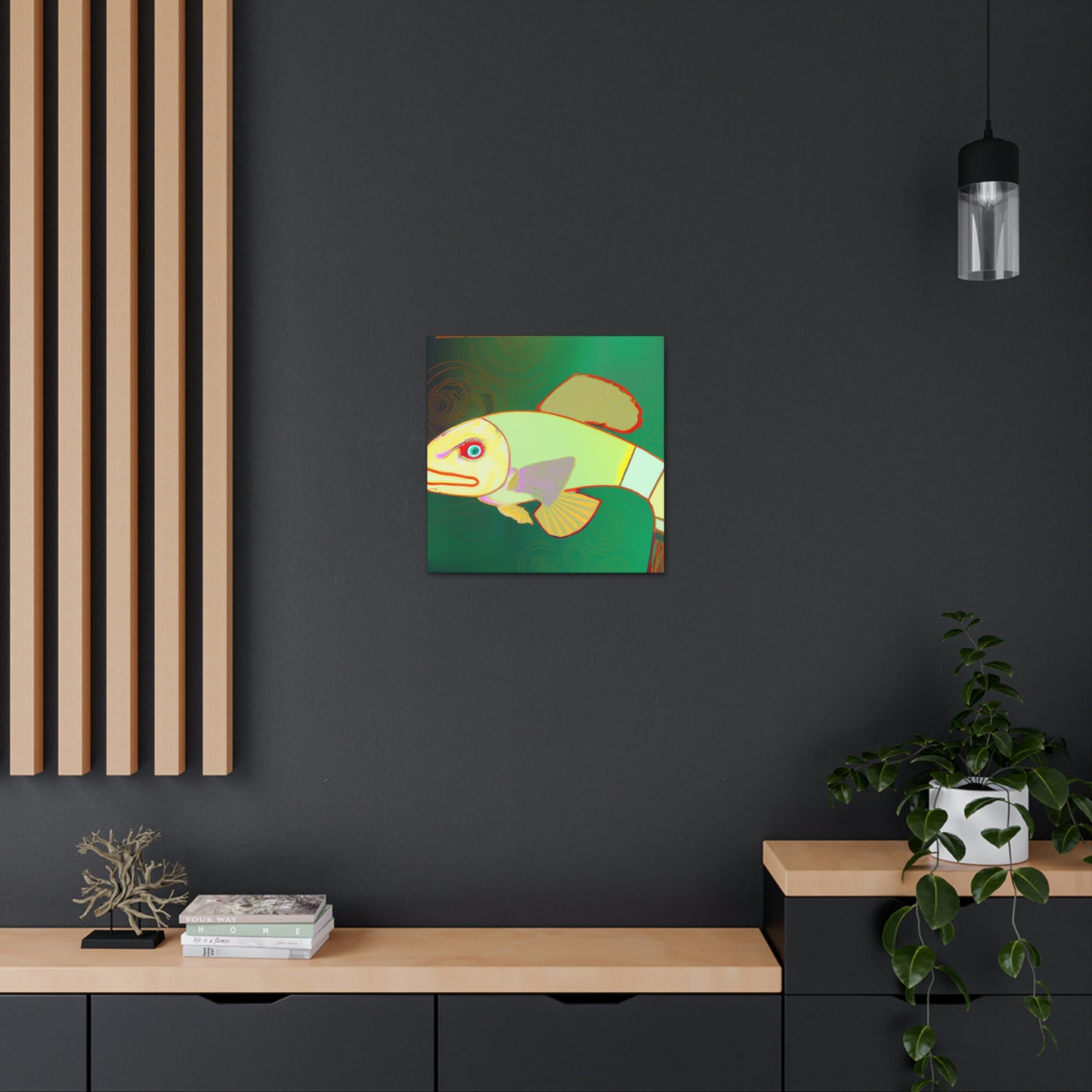 "Glittering Art Deco Killifish" - Canvas