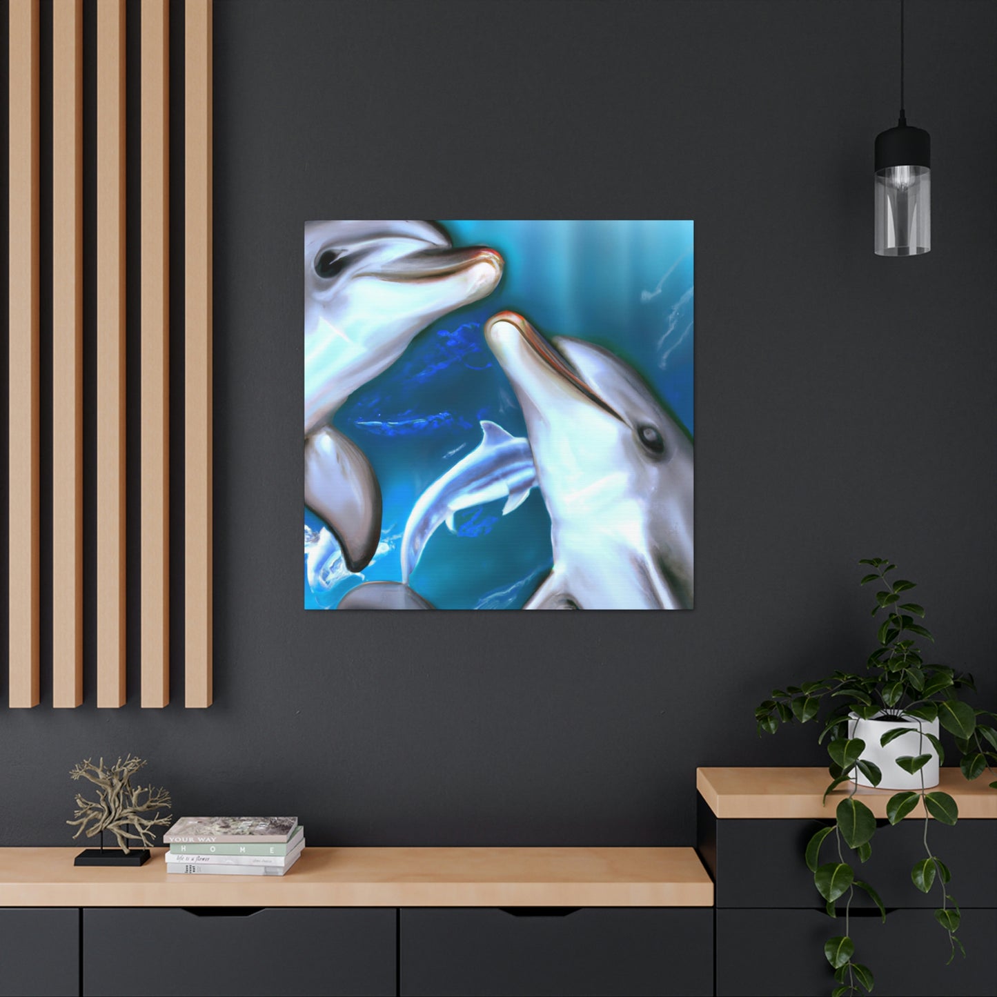 Dolphins on the Shore - Canvas