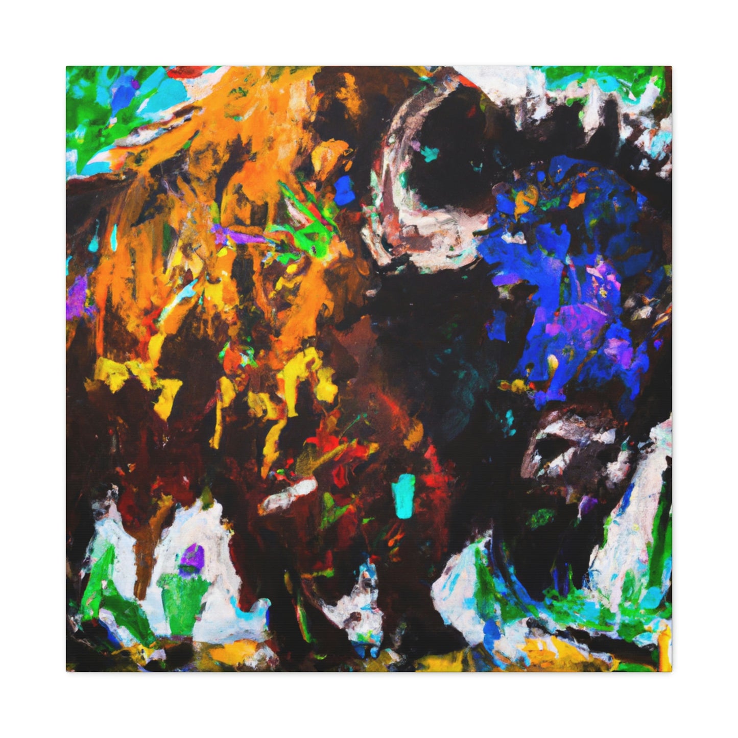 "Majestic Bison Stampede" - Canvas