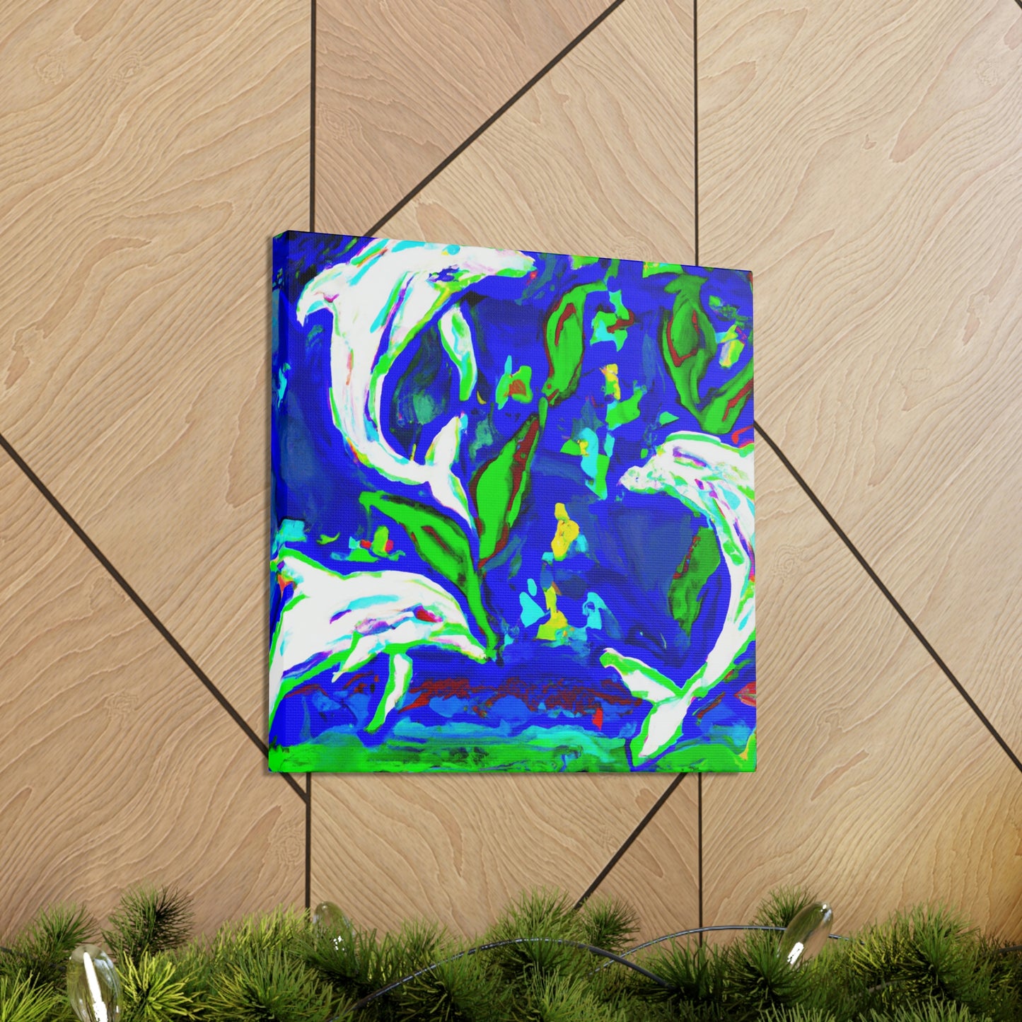 Dolphins Dance in Color - Canvas