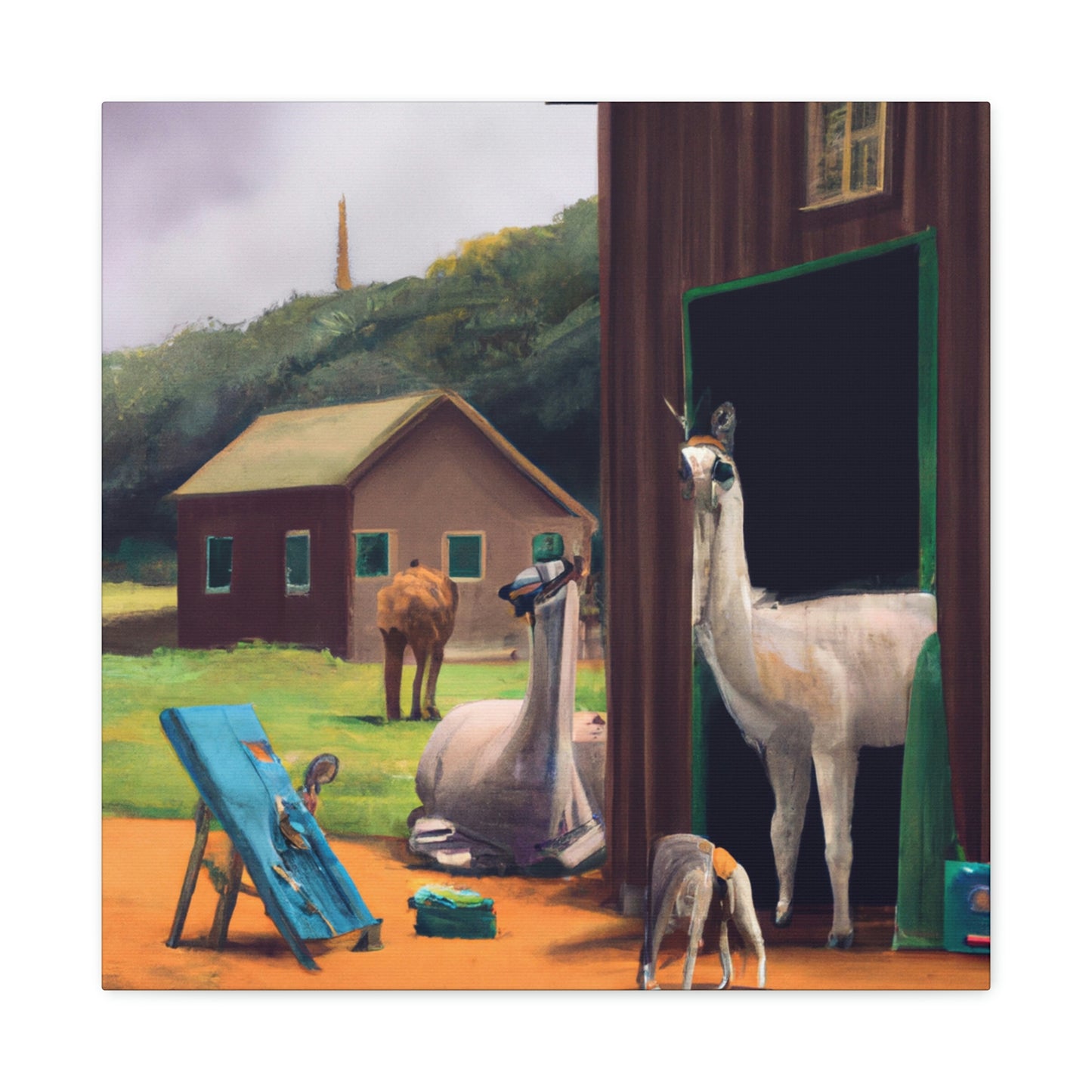 Llama at Sunrise. - Canvas