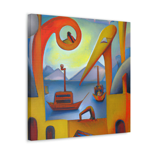 "Harbor Scene Uncanny Realm" - Canvas