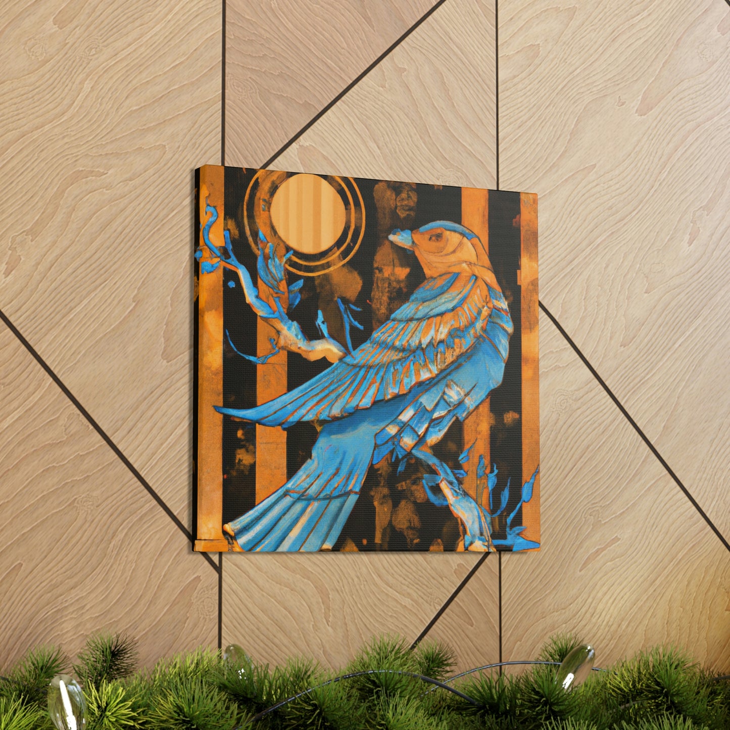 "Bluebird's Art Deco Dream" - Canvas