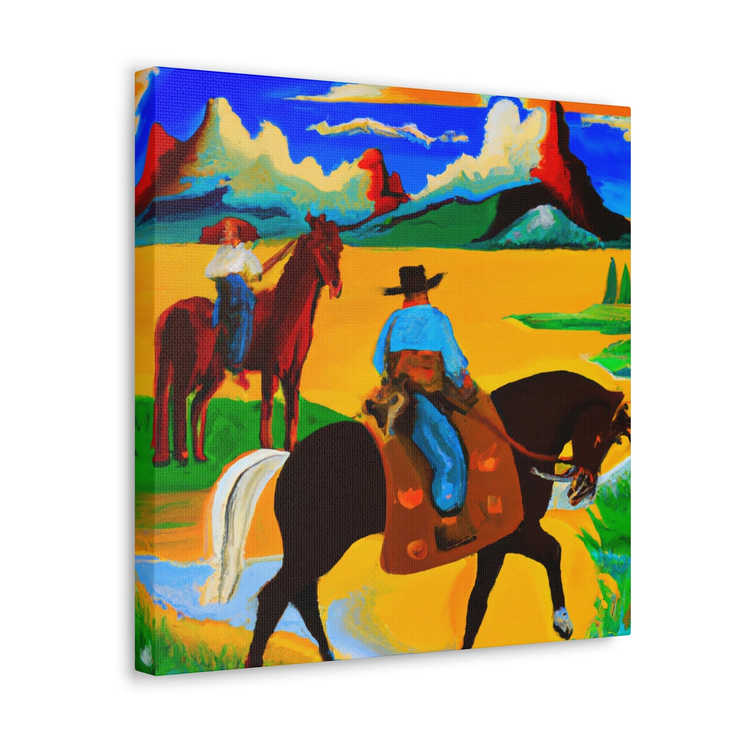 Grazing Horses Sunset - Canvas