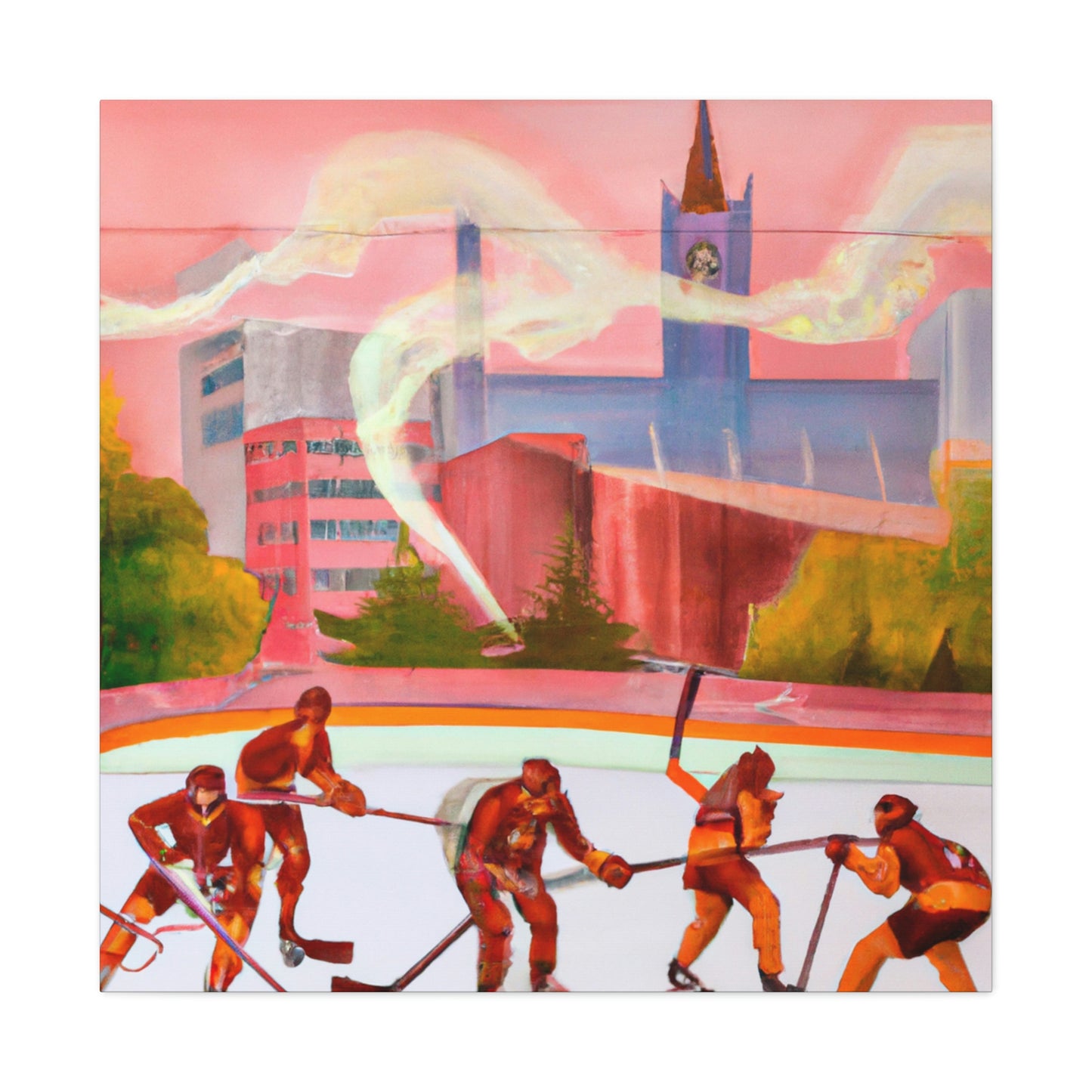 "Ice Skating Heroes Rise" - Canvas