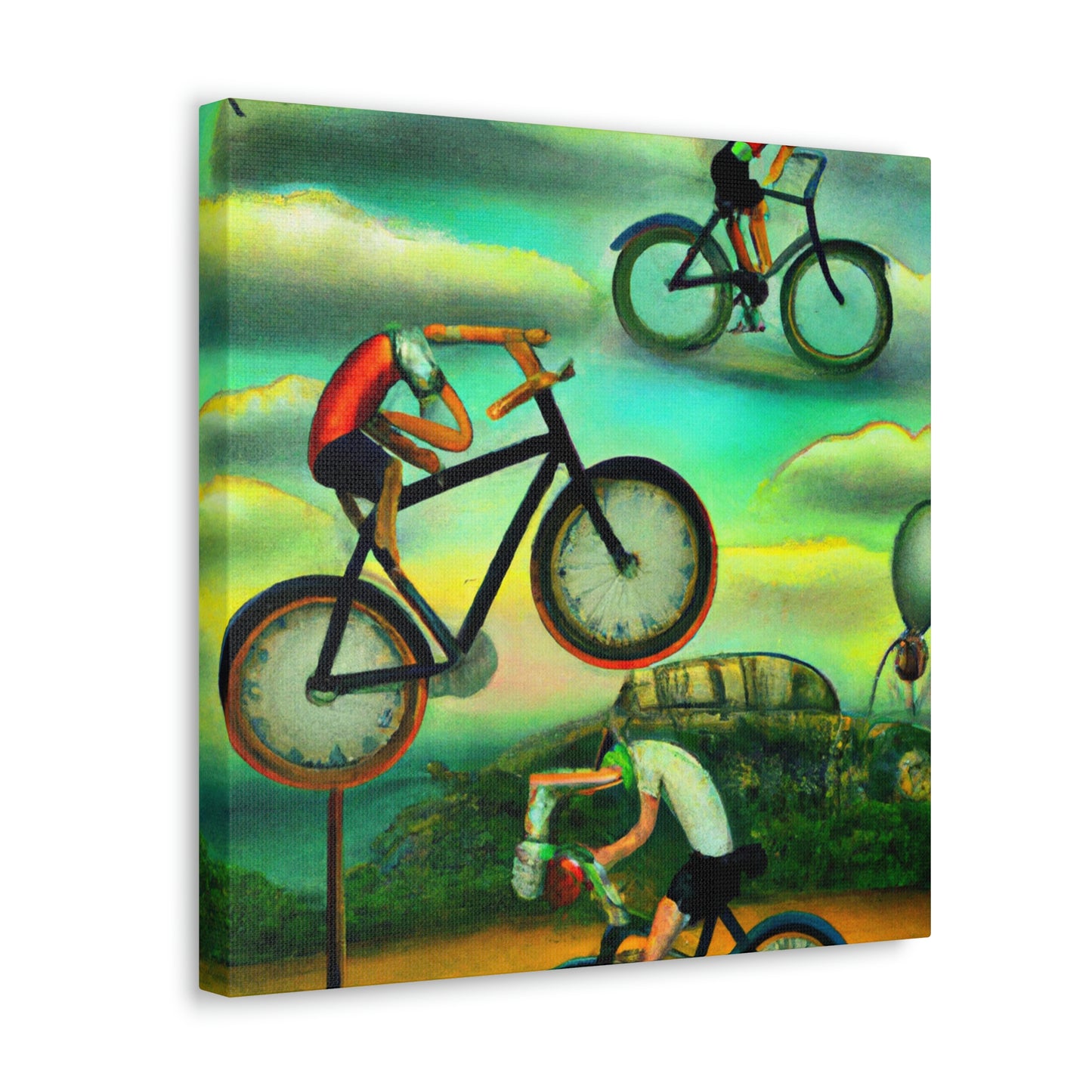 "Wheeled Dreamscape Biking" - Canvas