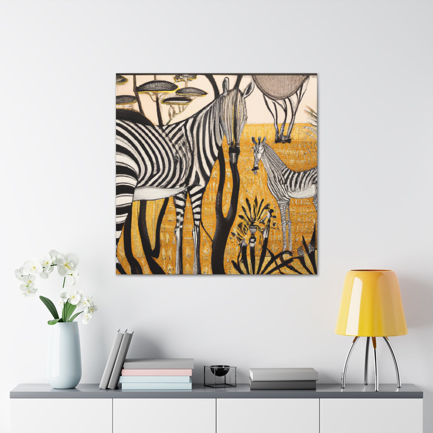 "Striped Zebra Symphony" - Canvas