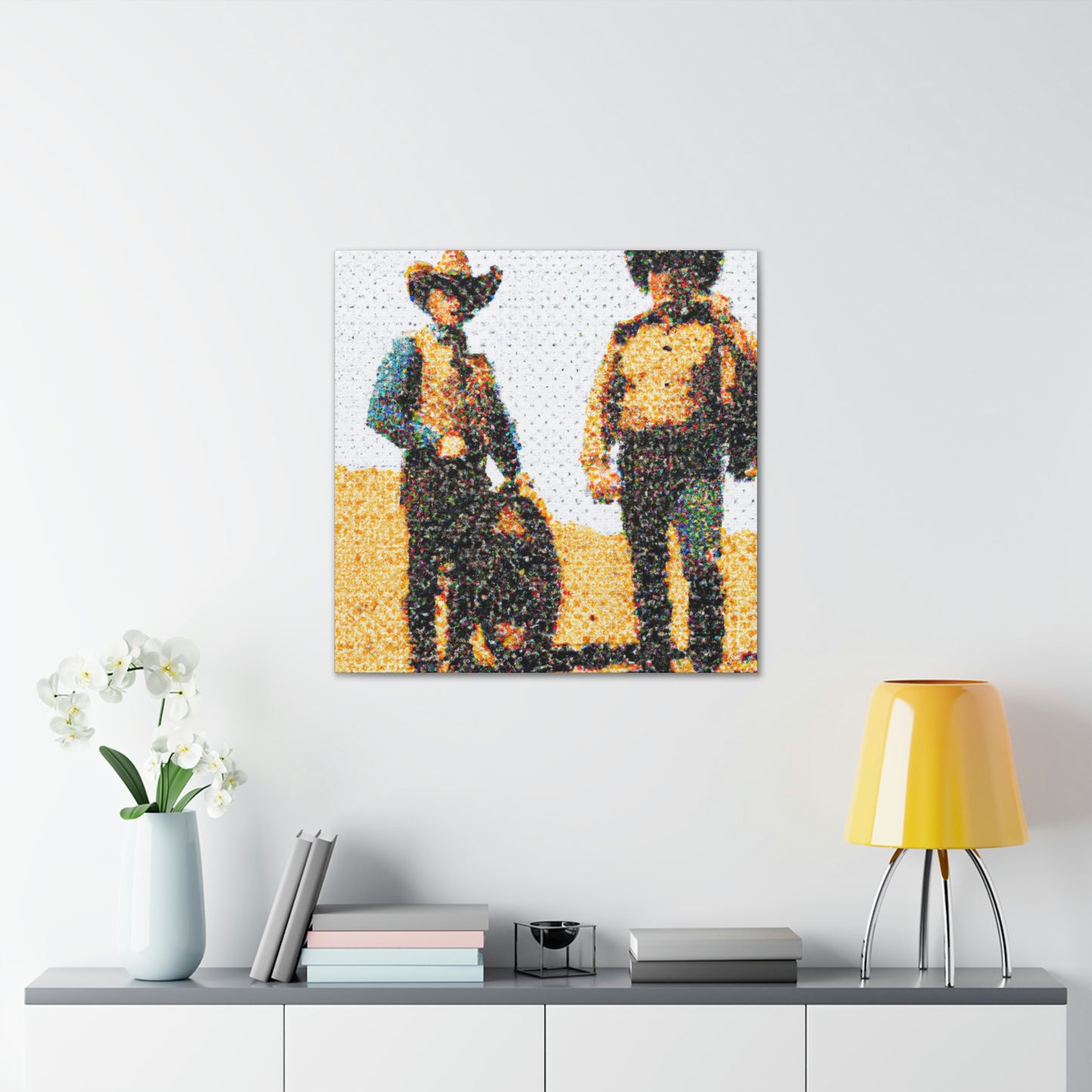 "Saloon: Pointillist Vision" - Canvas