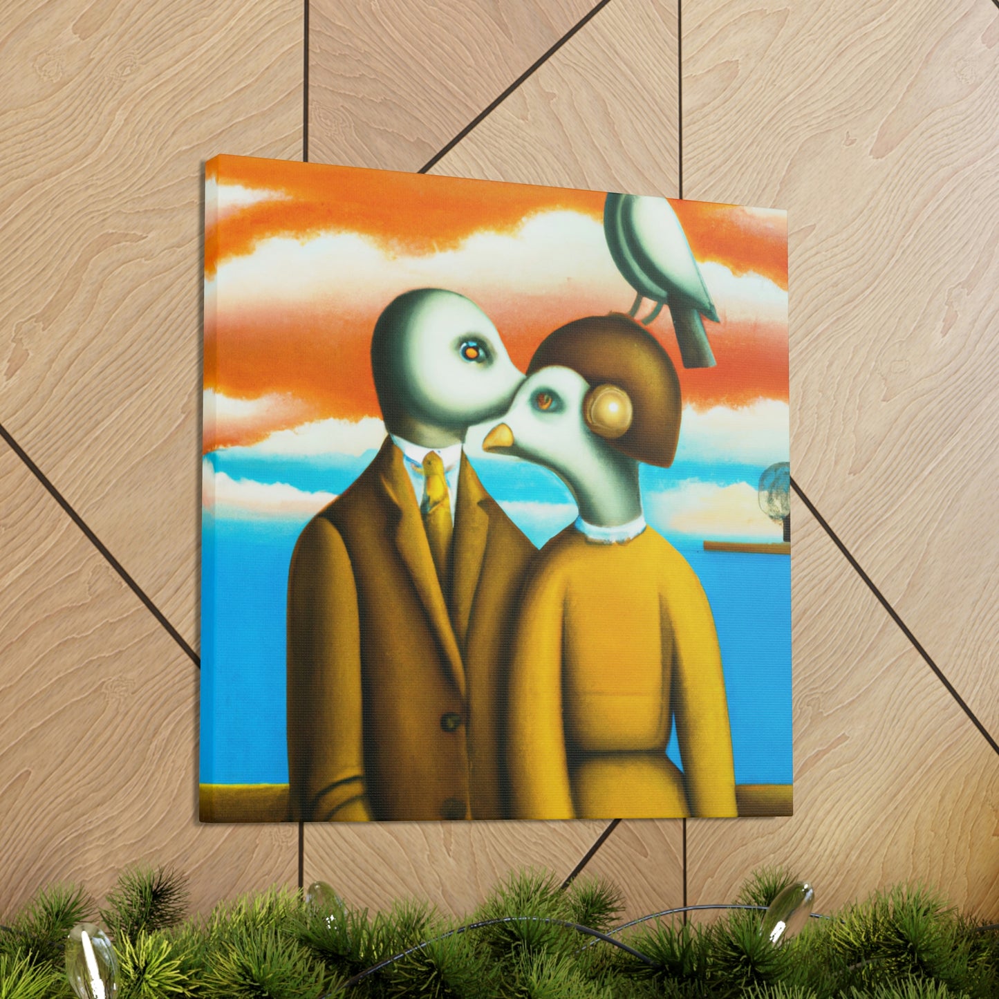 "Lovebirds in Surrealism - Canvas