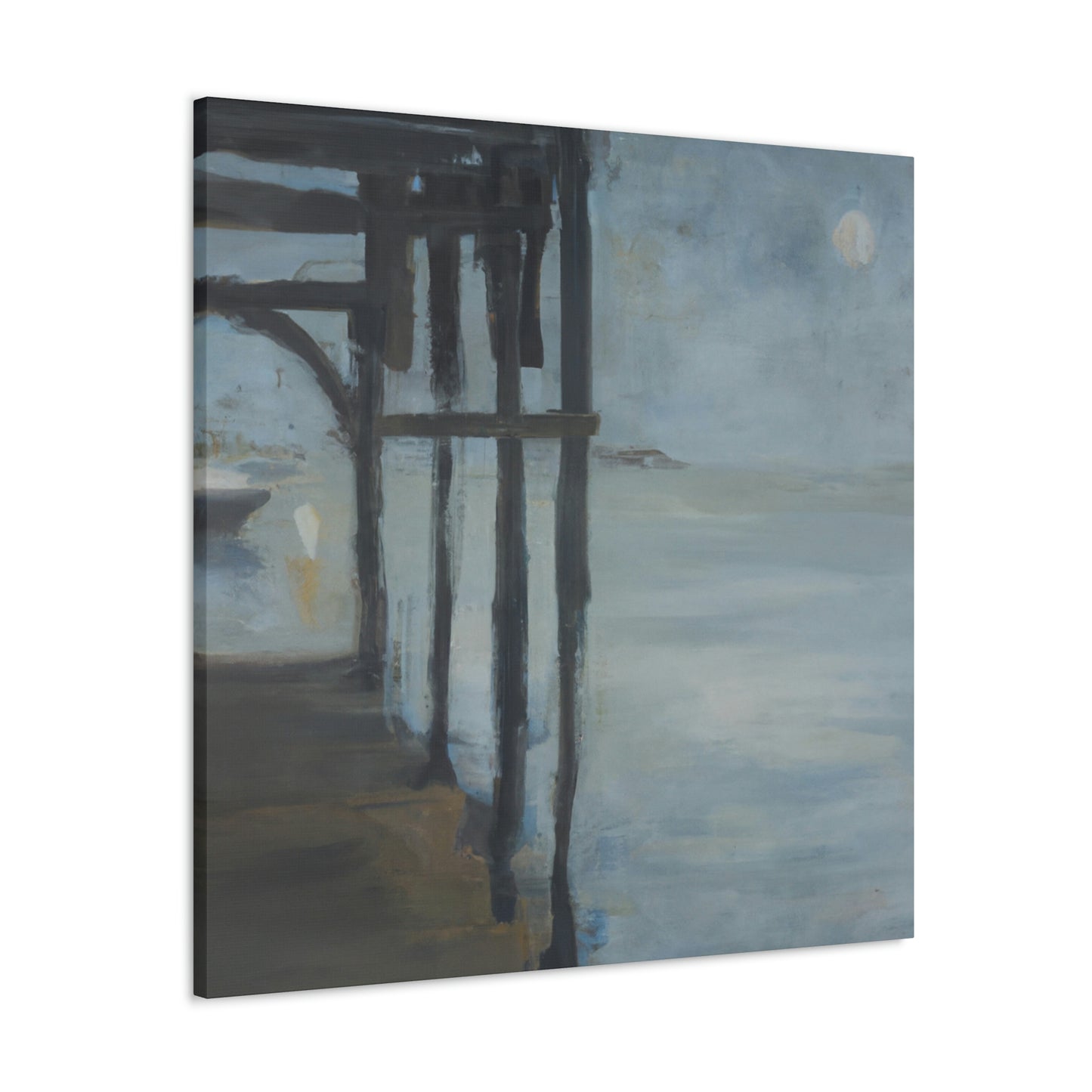 "Pier At Dusk Glows" - Canvas