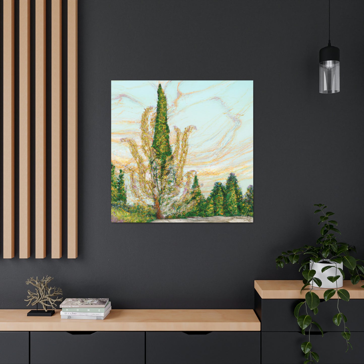 Cypress Tree Reflection - Canvas