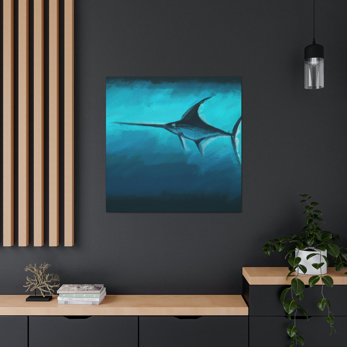 "Swordfish in Moonlight" - Canvas