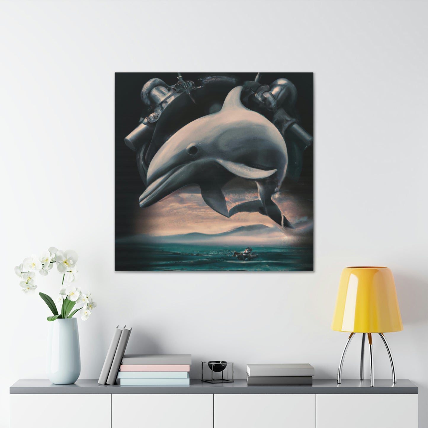 Dolphin's Clockwork Dream - Canvas