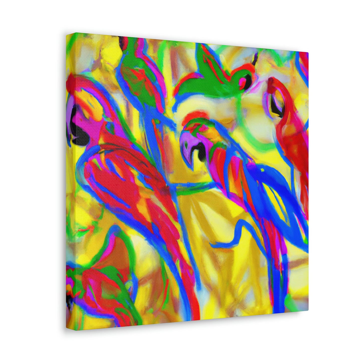 "Macaws in Flight Expressionism" - Canvas