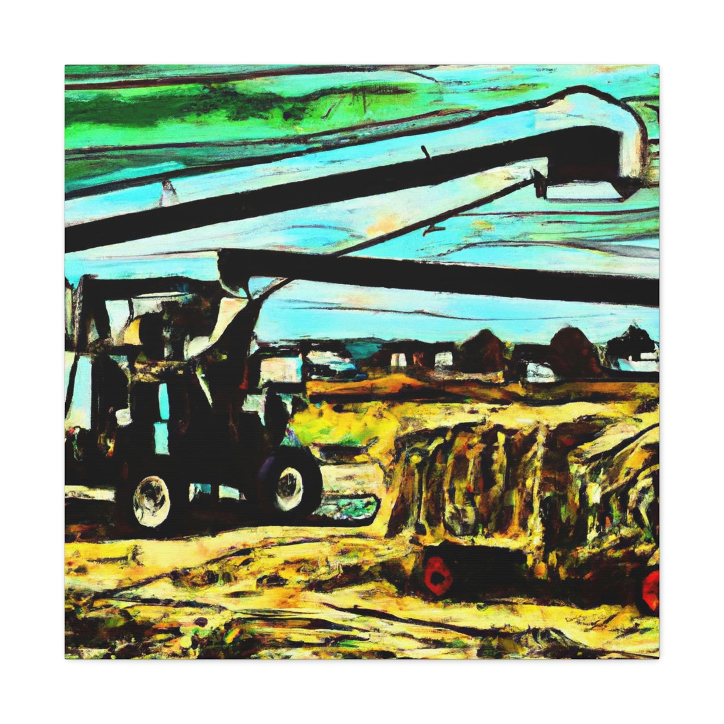 "Hay Baler at Dusk" - Canvas