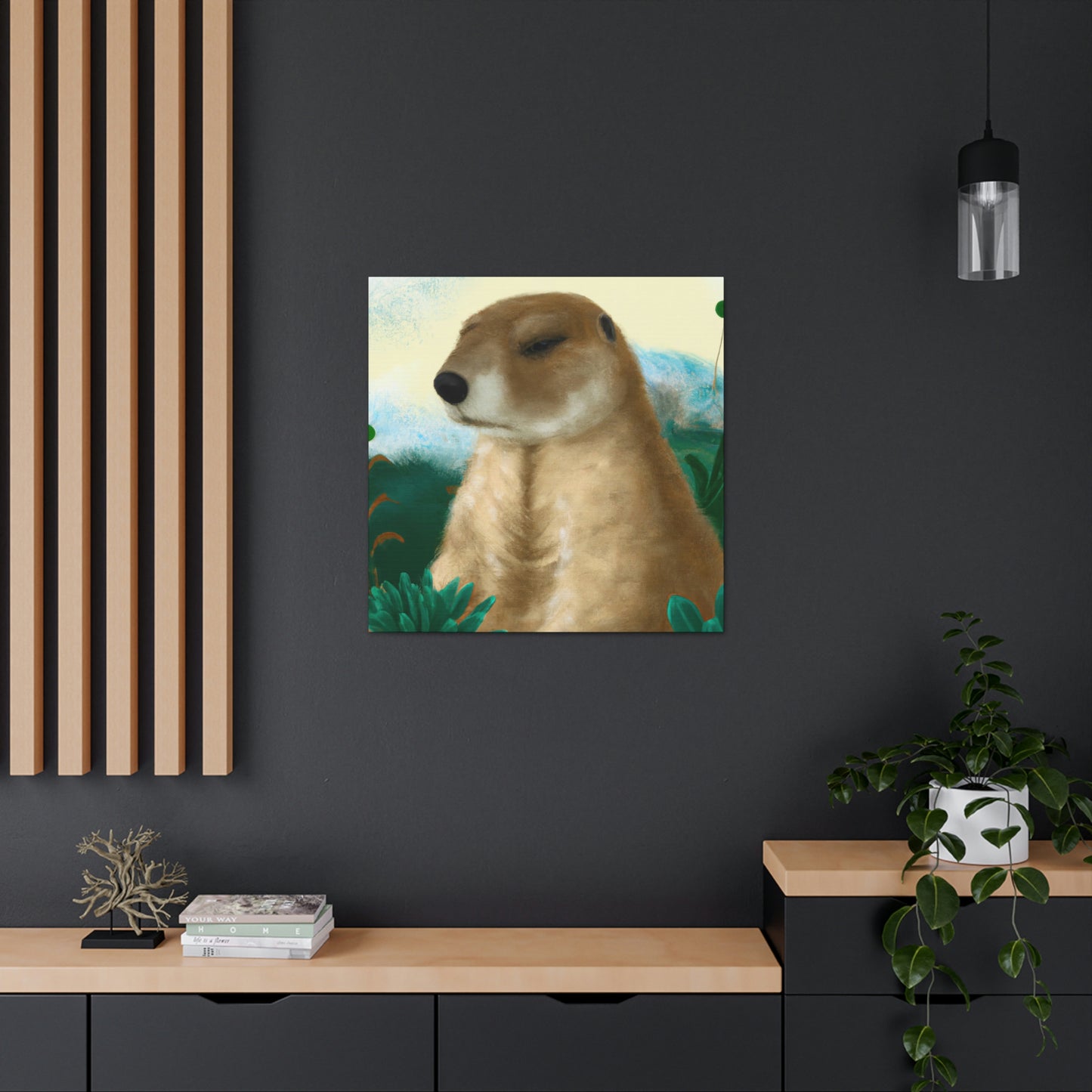 "Prairie Dog Art Deco" - Canvas