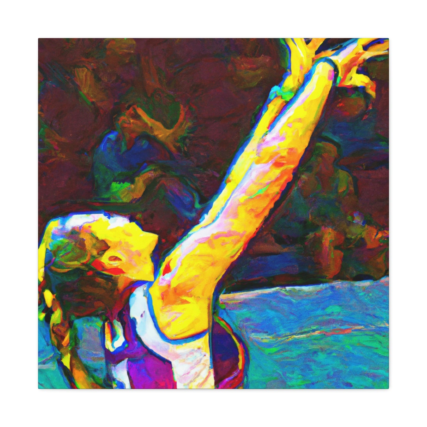 Volleyball in Colorful Motion - Canvas