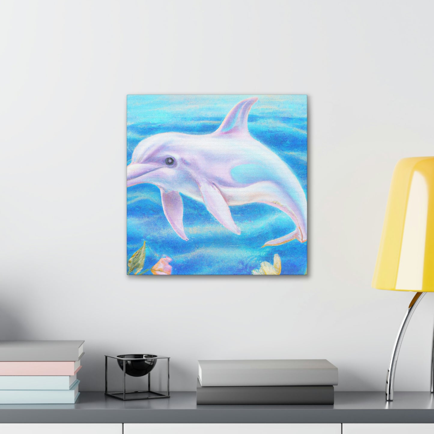 "Dolphins in Aquamarine Seas" - Canvas