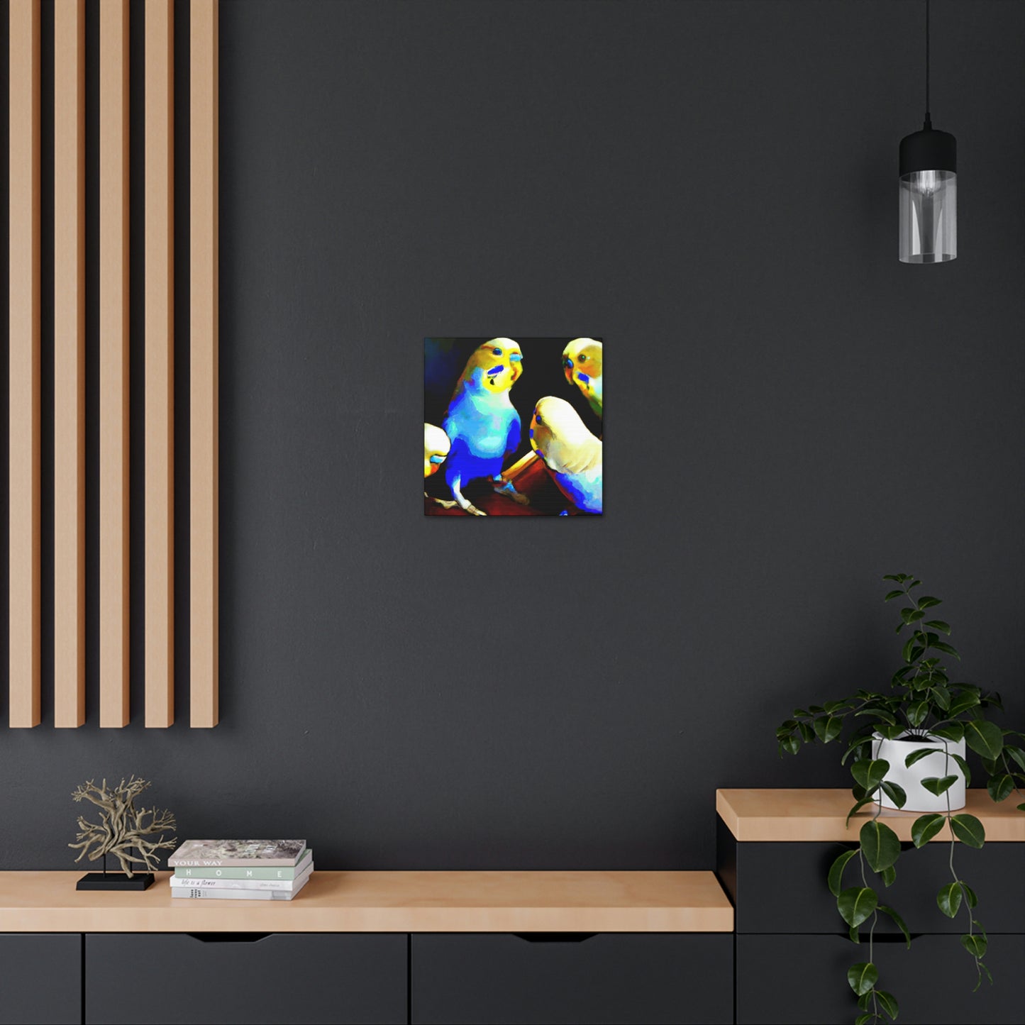 Parakeets in Deco - Canvas